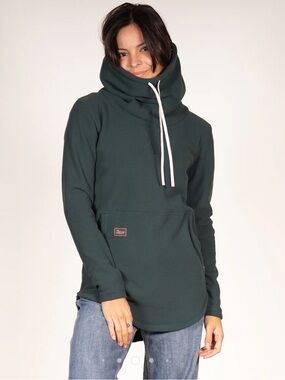 Deso Tallac Funnel Neck Pullover Hoodie in Dark Fir. Made in USA. Gorpcore. SZL